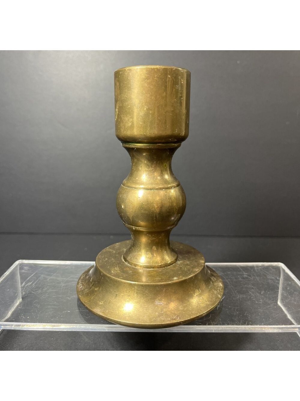 JRJ Solid Brass Candle Stick Holder Natural Patina Made In Norway